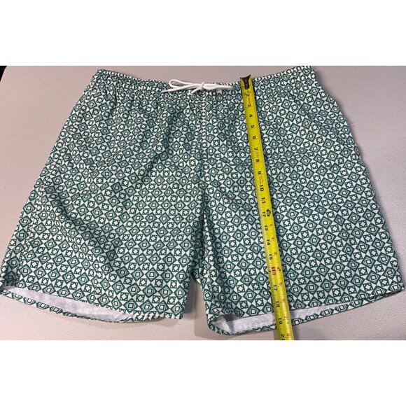 Arizona Jean Co. Mens XL Polyester Drawstring Green Geometric Print Swim Short - Picture 5 of 10
